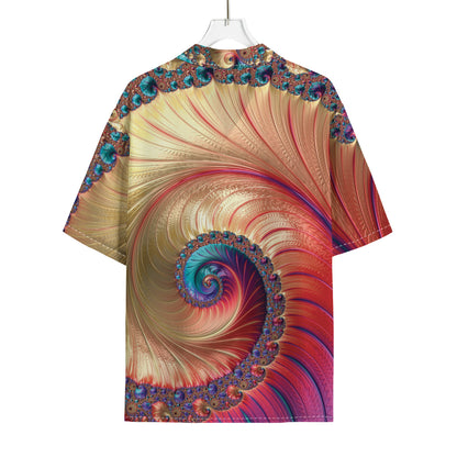 Infinite Fractal Print Rayon Hawaiian Shirt
