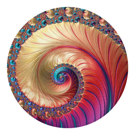 Infinite Fractal Print Round Blanket