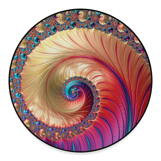 Infinite Fractal Print Round Floor Mat