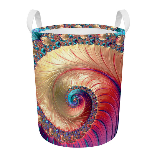 Infinite Fractal Print Round Laundry Basket