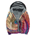 Infinite Fractal Print Sherpa Lined Zip Up Hoodie