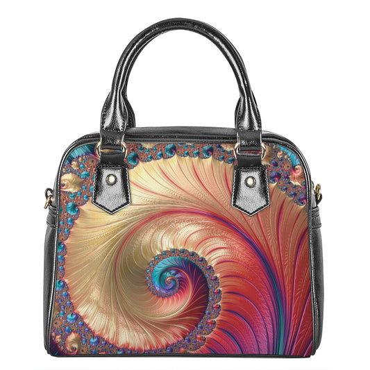 Infinite Fractal Print Shoulder Handbag