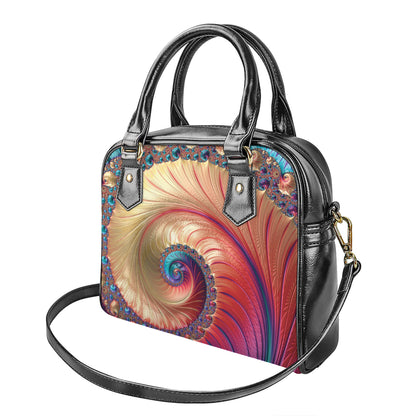 Infinite Fractal Print Shoulder Handbag