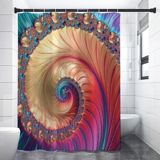 Infinite Fractal Print Shower Curtain