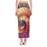 Infinite Fractal Print Side Slit Maxi Skirt