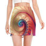 Infinite Fractal Print Side Slit Mini Skirt