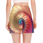 Infinite Fractal Print Side Slit Mini Skirt