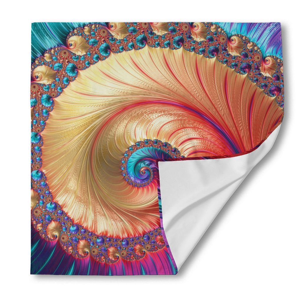 Infinite Fractal Print Silk Bandana