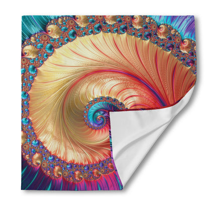 Infinite Fractal Print Silk Bandana