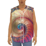 Infinite Fractal Print Sleeveless Baseball Jersey