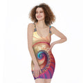 Infinite Fractal Print Sleeveless Bodycon Dress