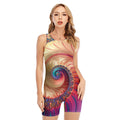 Infinite Fractal Print Sleeveless One Piece Swimsuit