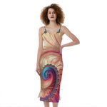 Infinite Fractal Print Slim Fit Midi Cami Dress