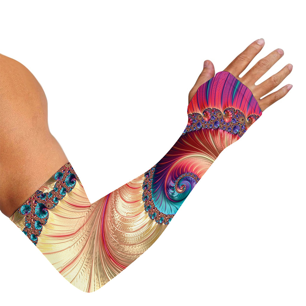 Infinite Fractal Print Sun Protection Arm Sleeves