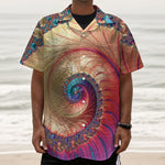 Infinite Fractal Print Textured Short Sleeve Shirt
