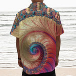 Infinite Fractal Print Textured Short Sleeve Shirt