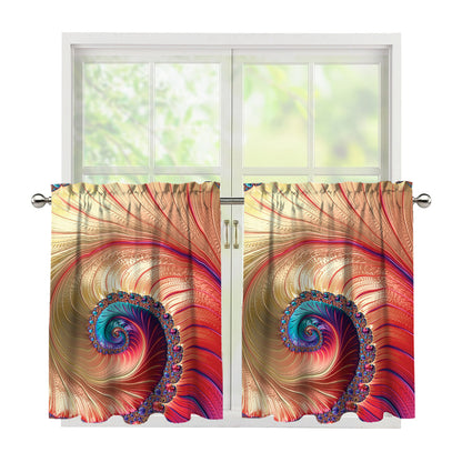 Infinite Fractal Print Tier Curtains