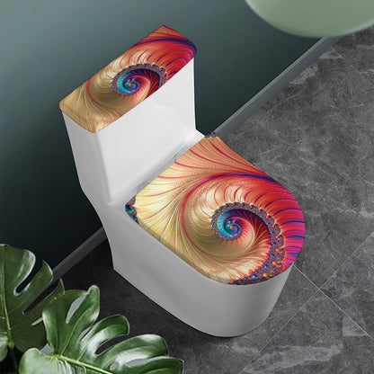 Infinite Fractal Print Toilet Lid And Tank Cover Set