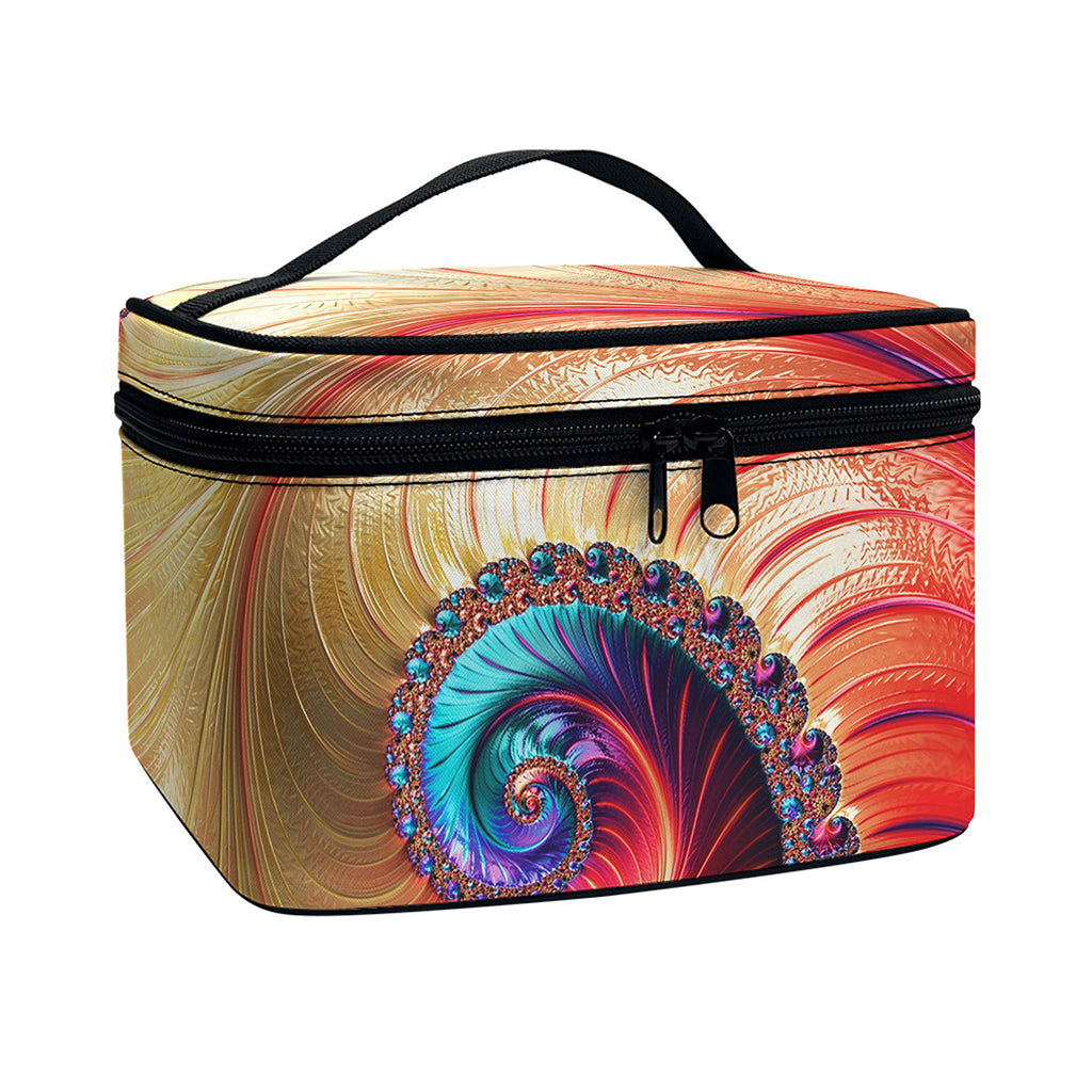 Infinite Fractal Print Travel Makeup Bag