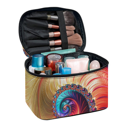 Infinite Fractal Print Travel Makeup Bag