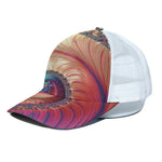 Infinite Fractal Print White Mesh Trucker Cap
