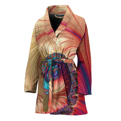 Infinite Fractal Print Women's Bathrobe
