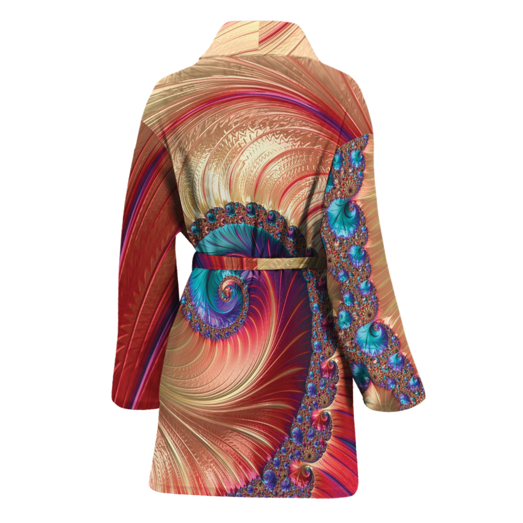 Infinite Fractal Print Women's Bathrobe