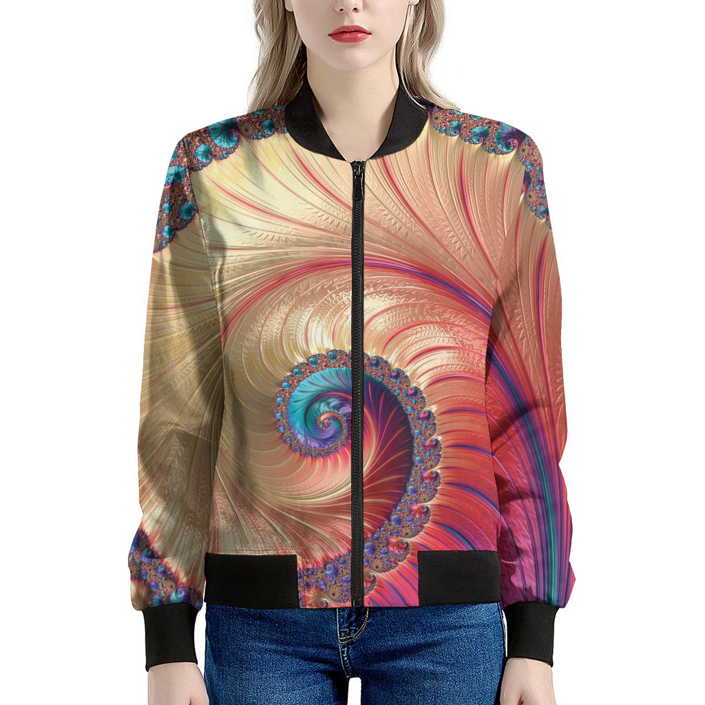 Infinite Fractal Print Women's Bomber Jacket