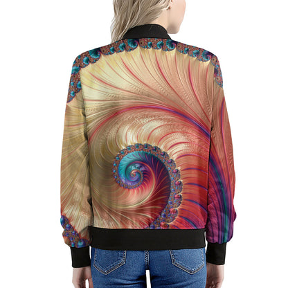 Infinite Fractal Print Women's Bomber Jacket