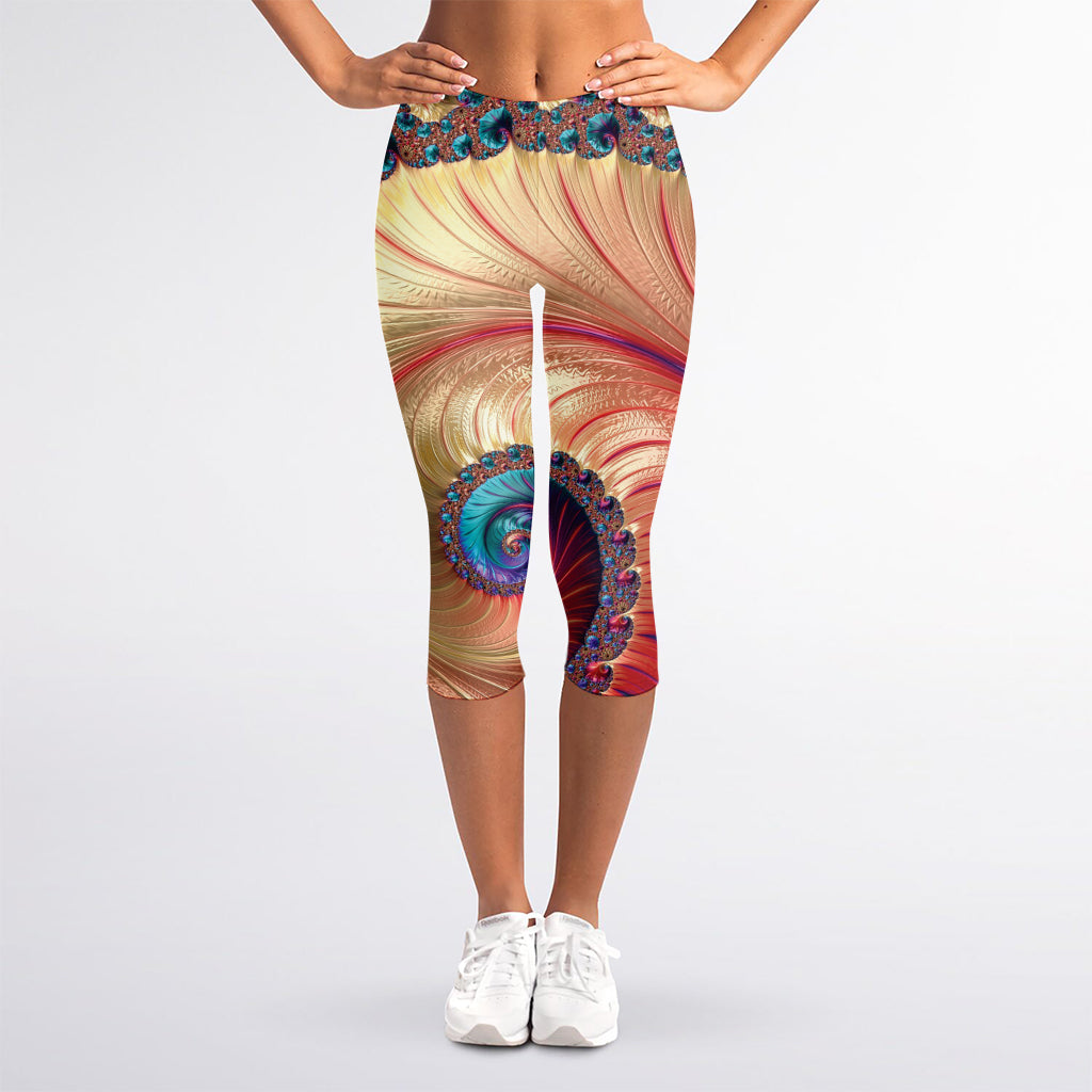 Infinite Fractal Print Women's Capri Leggings