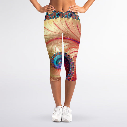Infinite Fractal Print Women's Capri Leggings