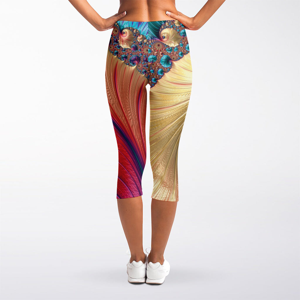 Infinite Fractal Print Women's Capri Leggings