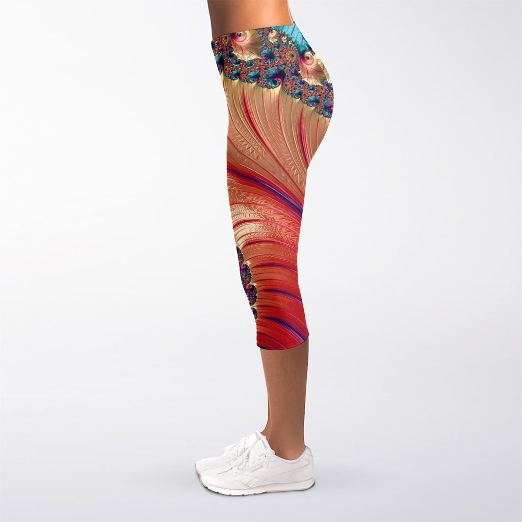 Infinite Fractal Print Women's Capri Leggings