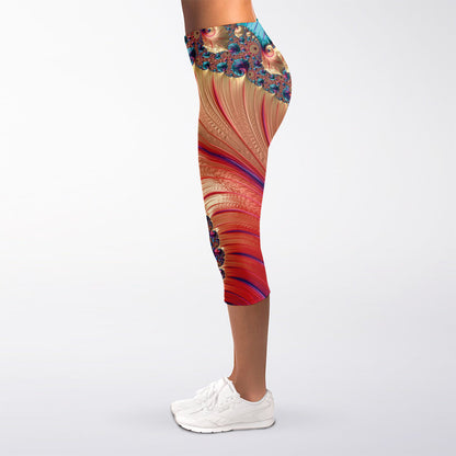 Infinite Fractal Print Women's Capri Leggings
