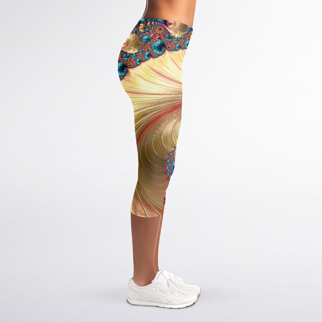 Infinite Fractal Print Women's Capri Leggings