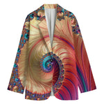 Infinite Fractal Print Women's Cotton Blazer