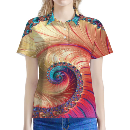 Infinite Fractal Print Women's Polo Shirt