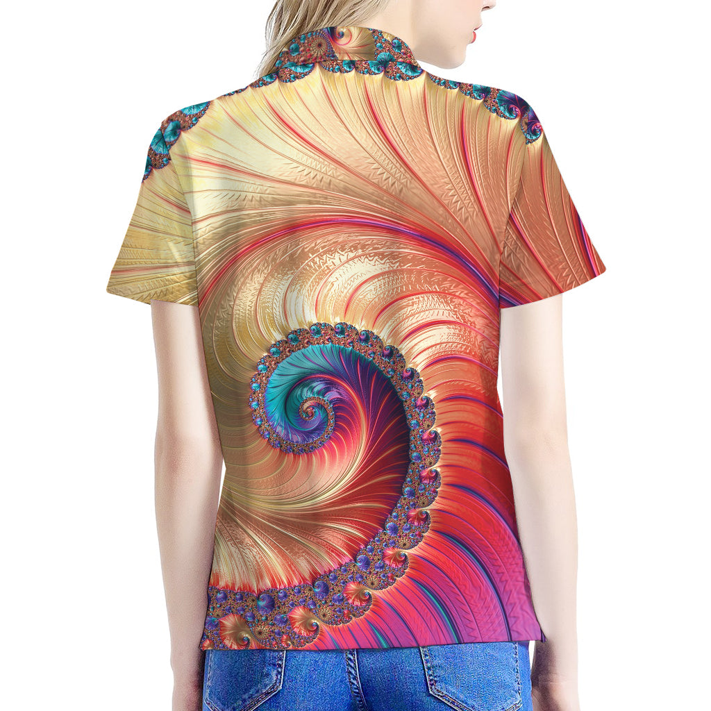 Infinite Fractal Print Women's Polo Shirt