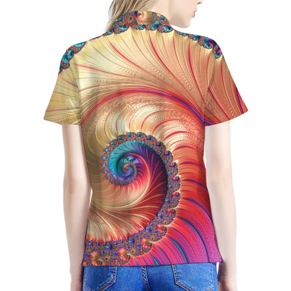 Infinite Fractal Print Women's Polo Shirt