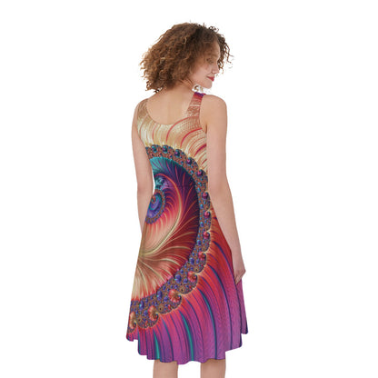 Infinite Fractal Print Women's Sleeveless Dress