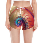 Infinite Fractal Print Women's Split Running Shorts