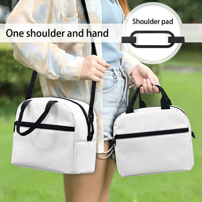 Pink Orchid Flower Print Insulated Lunch Bag