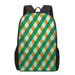Irish Argyle Pattern Print 17 Inch Backpack