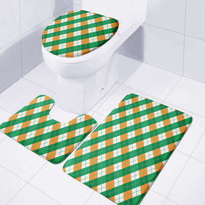 Irish Argyle Pattern Print 3 Piece Bath Mat Set