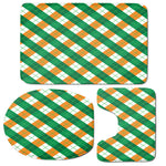 Irish Argyle Pattern Print 3 Piece Bath Mat Set