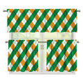 Irish Argyle Pattern Print 3 Piece Kitchen Curtains