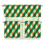 Irish Argyle Pattern Print 3 Piece Kitchen Curtains