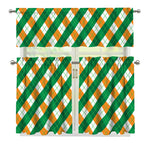 Irish Argyle Pattern Print 3 Piece Kitchen Curtains