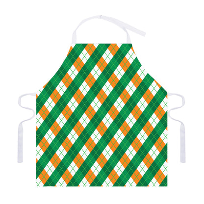 Irish Argyle Pattern Print Adjustable Apron