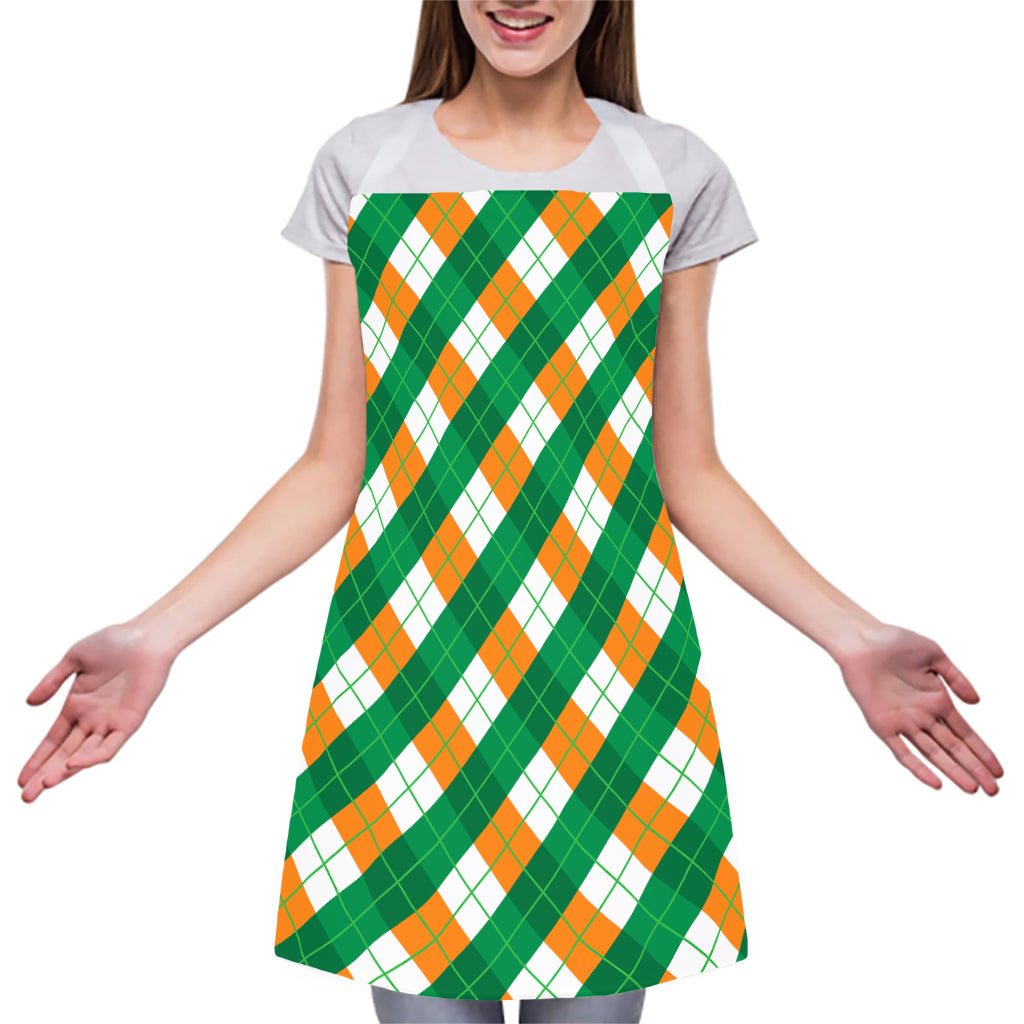 Irish Argyle Pattern Print Adjustable Apron